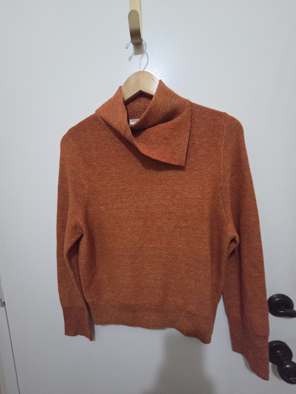 Kerisma Burnt Orange Multicolor Cowl Neck Sweater Sz S/M